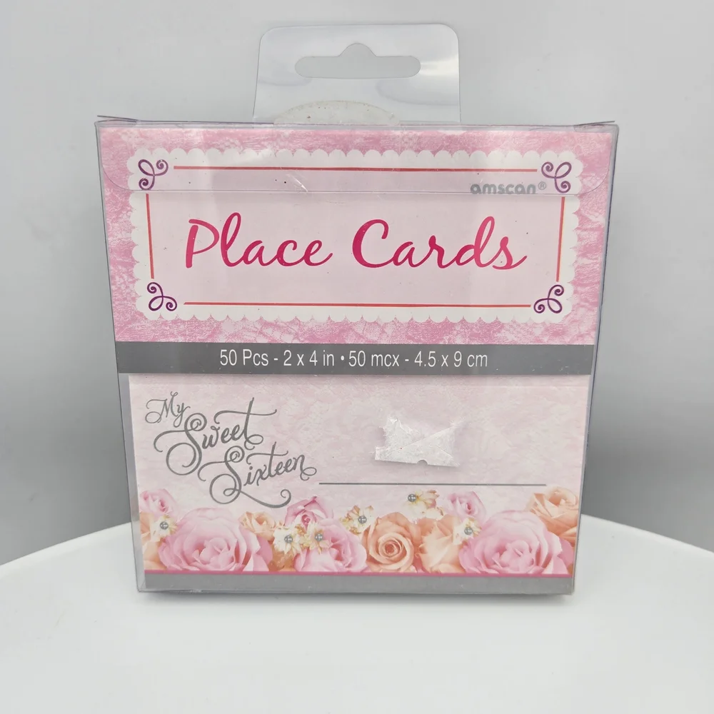 Amscan Sweet Sixteen Invitation and Place Cards Matching Set